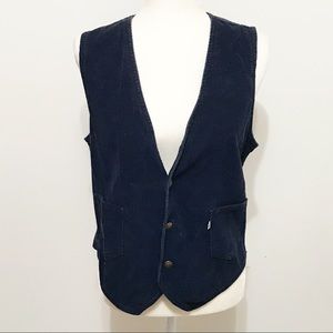 Vtg 90s Levi’s Blue Corduroy Button Up Vest